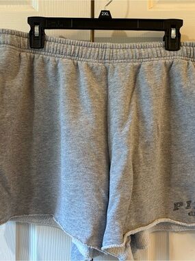 Victoria Secret Pink Campus Fleece Gray Terry Lounge Shorts